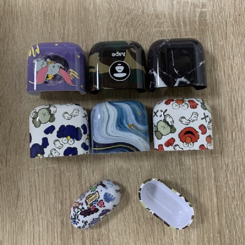 東莞廠家水轉(zhuǎn)印加工 耳機(jī)保護(hù)套塑膠外殼水貼噴漆定制加工